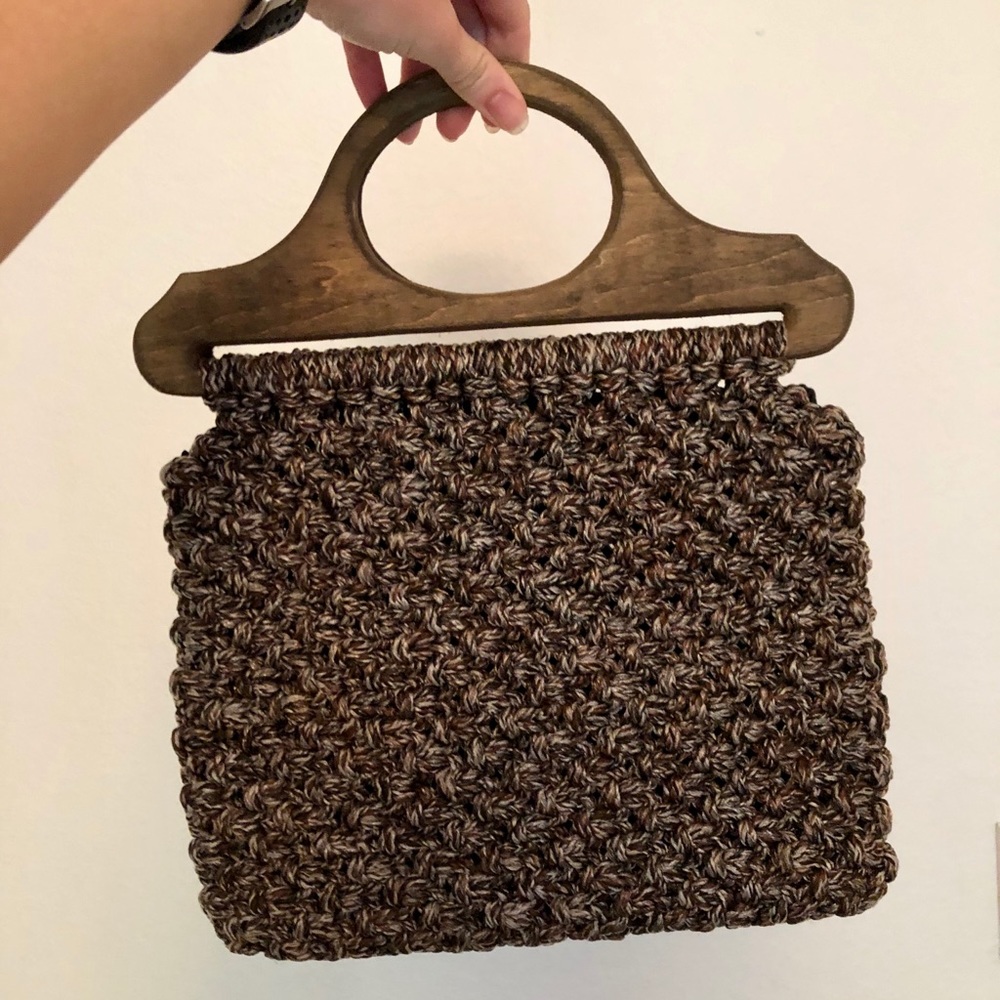 Boho wooden handle bag
